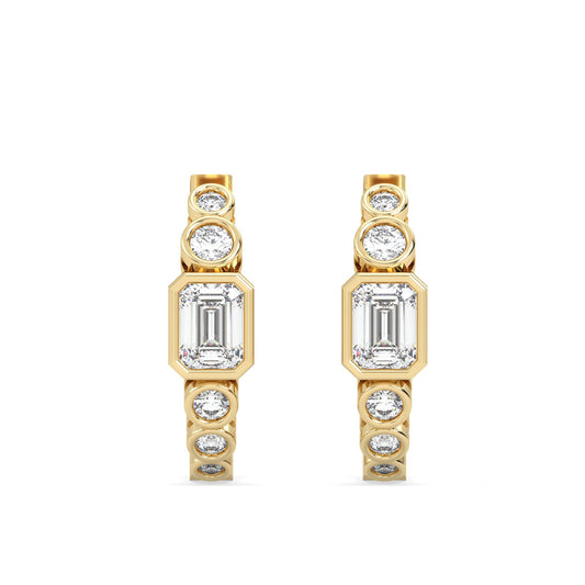 Hoop Lab Grown Diamond Earrings – Dual Hoop – 925 Silver