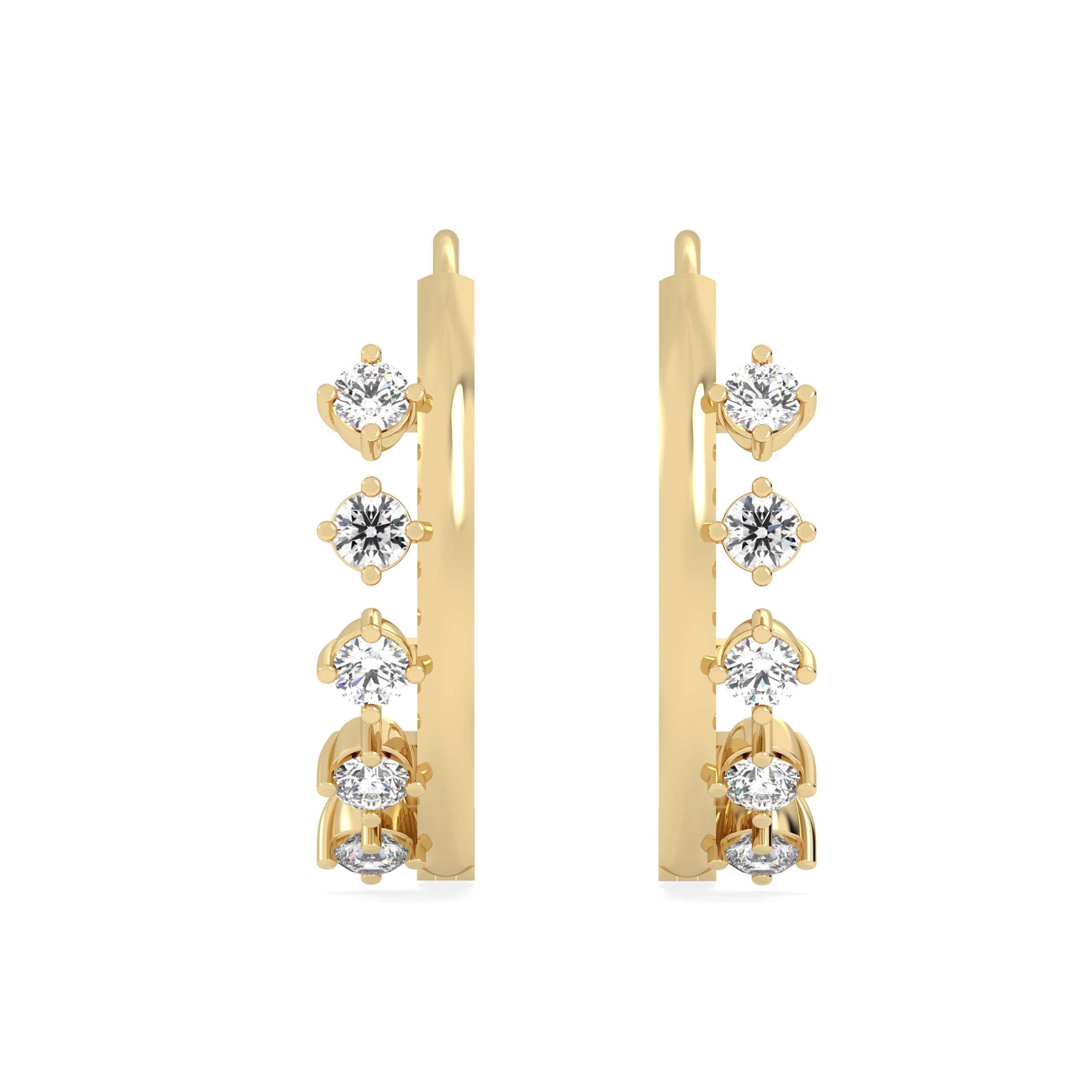 Hoop Lab Grown Diamond Earrings – Coupled Ray Hoop – 925 Silver