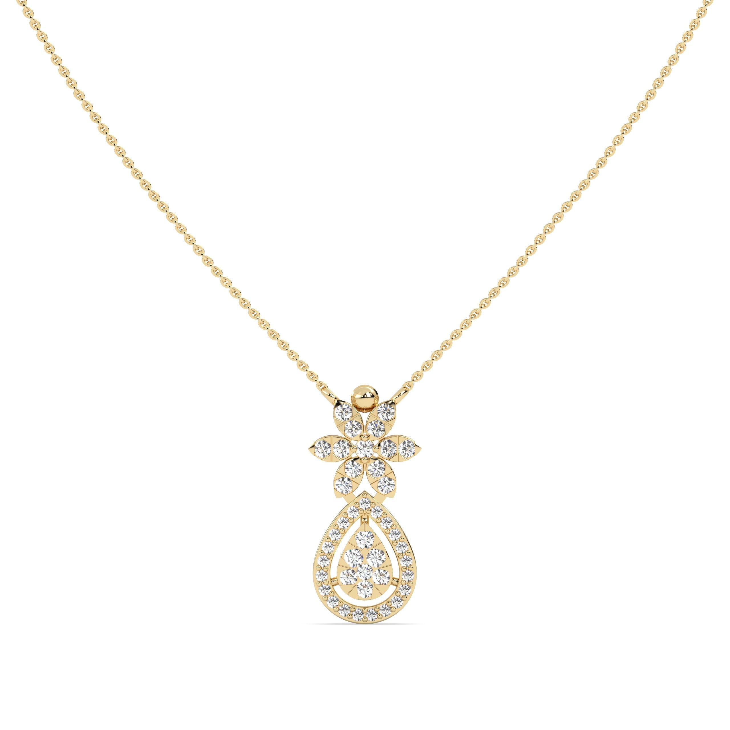 Lab Grown Diamond Necklace – Floret – 925 Silver