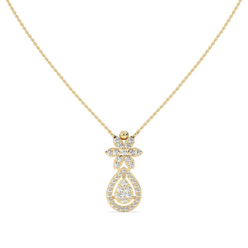 Lab Grown Diamond Necklace – Floret – 925 Silver