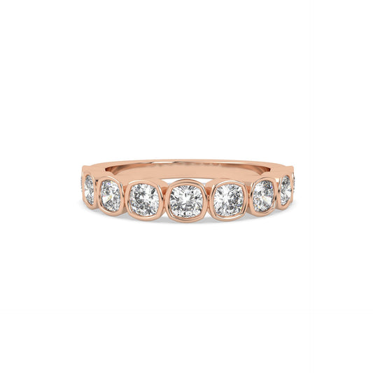 Cushion Bezel Lab Grown Diamond Ring – 925 Silver
