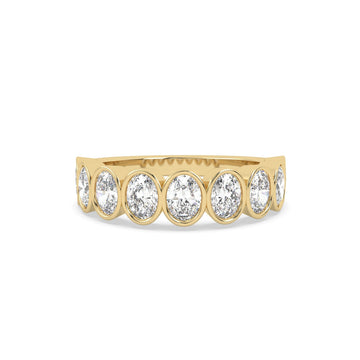 Oval Half Band Lab Grown Diamond Ring