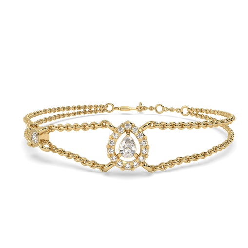 0.33 Ct. Pear Halo Bracelet