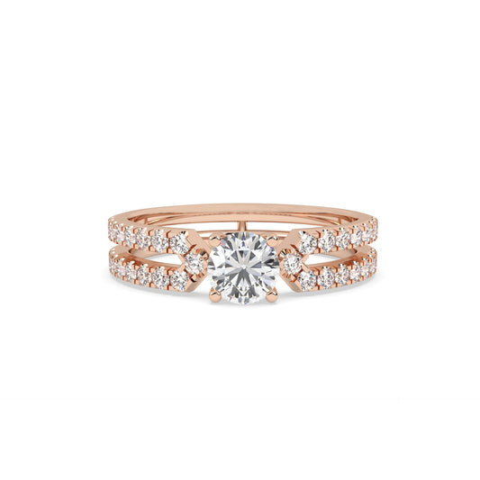 Harmony Twin Ring in rose silver jewelery