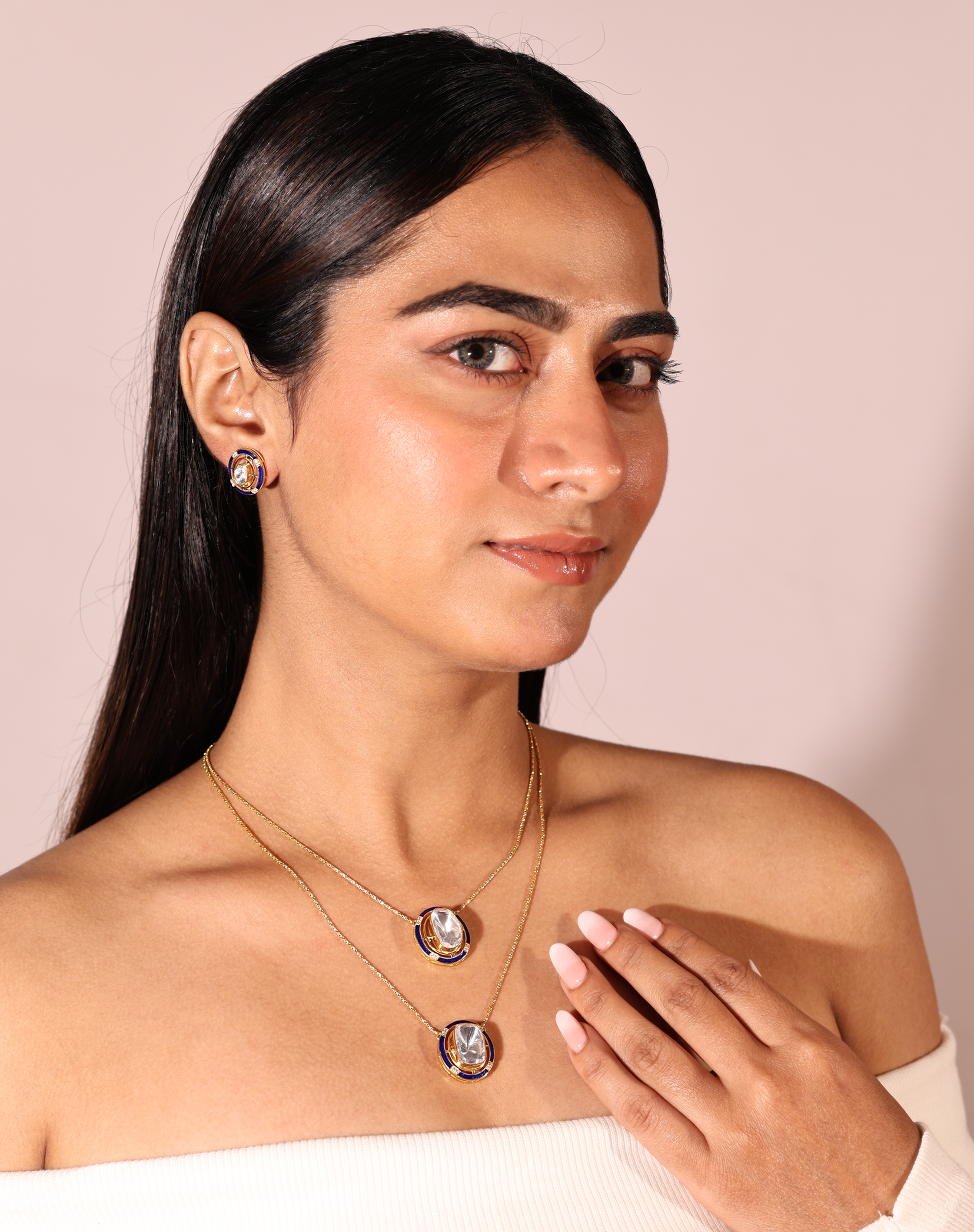 Lab Grown Diamond Necklace – Neelam Orbit – 925 Silver