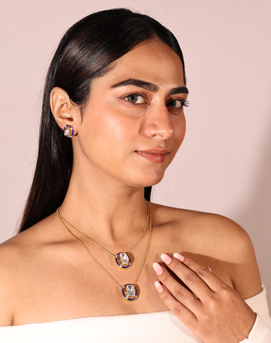 Lab Grown Diamond Necklace – Neelam Orbit – 925 Silver