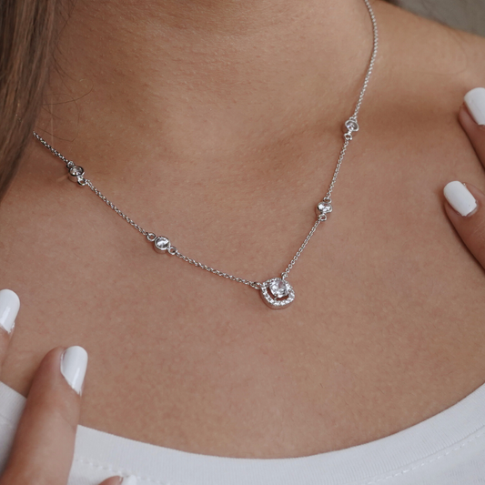 Karimi Cushion Halo Necklace
