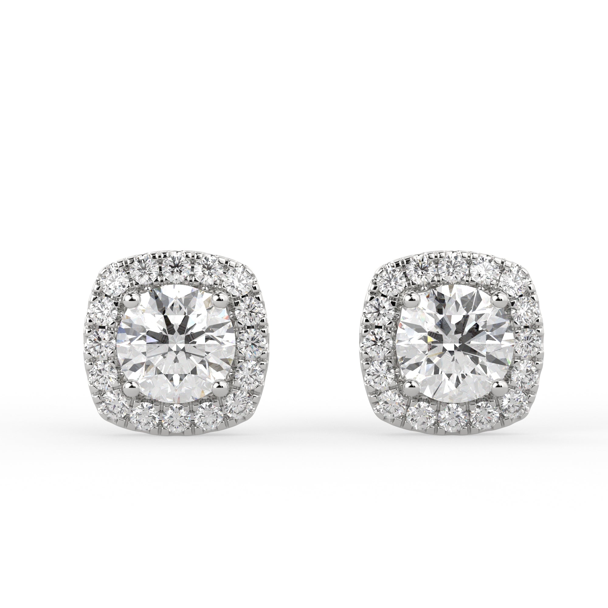 Plush Halo Earrings White Gold