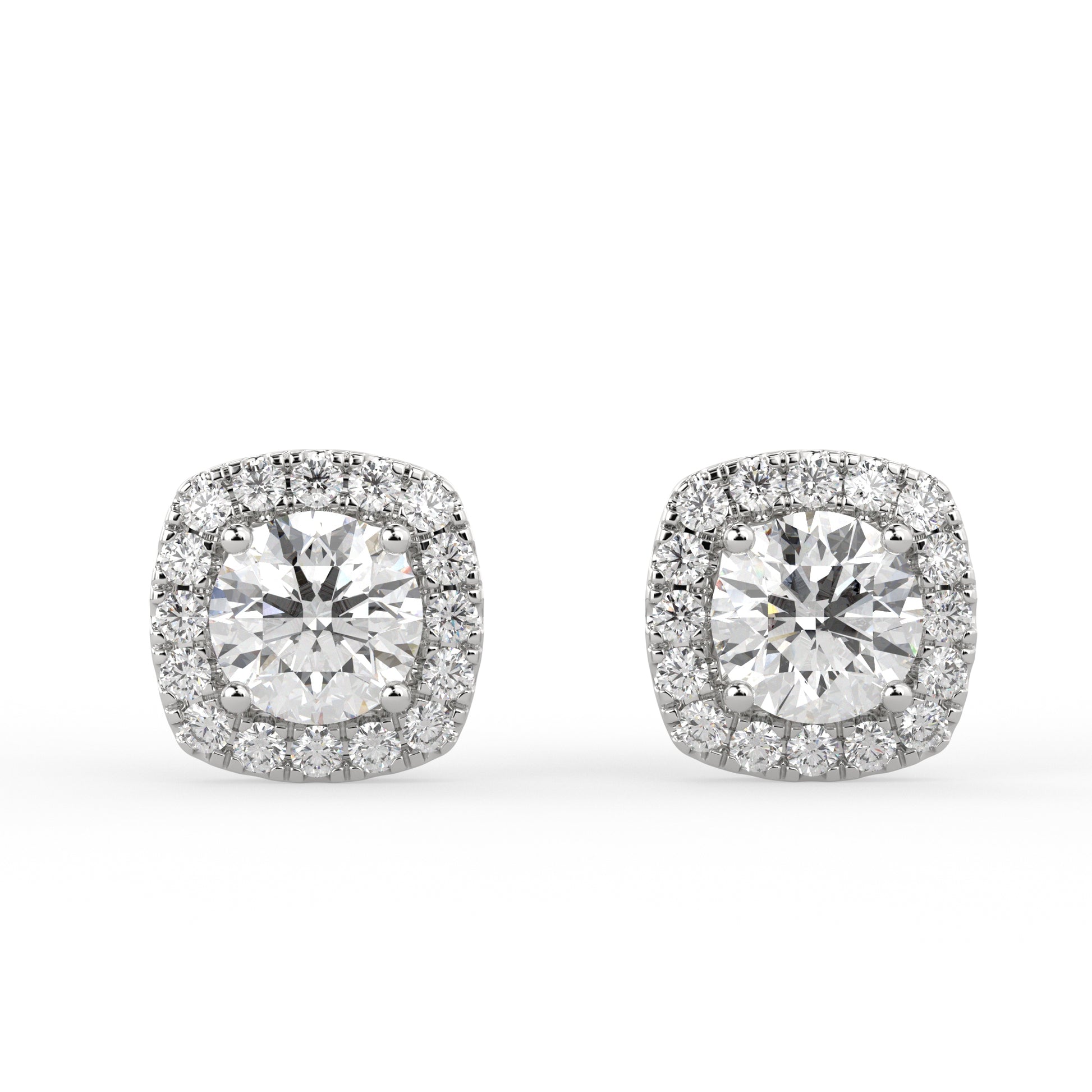 Plush Halo Earrings White Gold