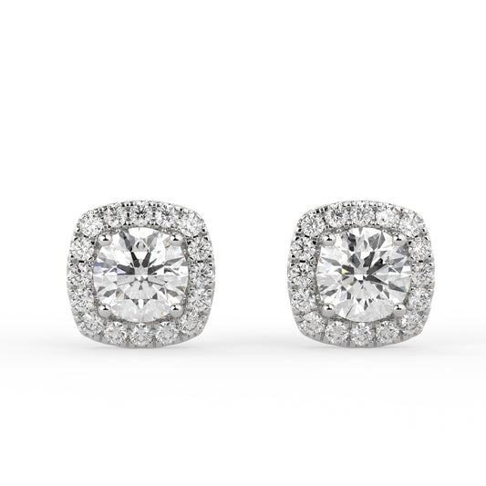 Plush Halo Earrings White Gold