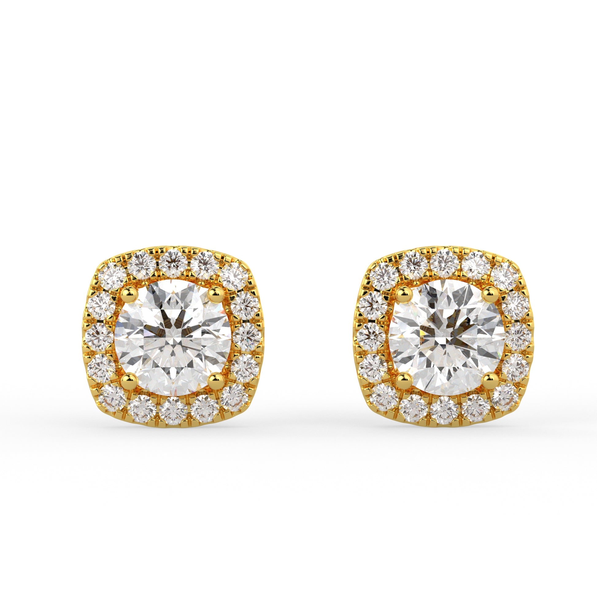 Plush Halo Earrings Yellow Gold