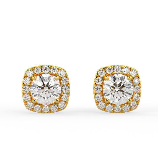 Plush Halo Earrings Yellow Gold