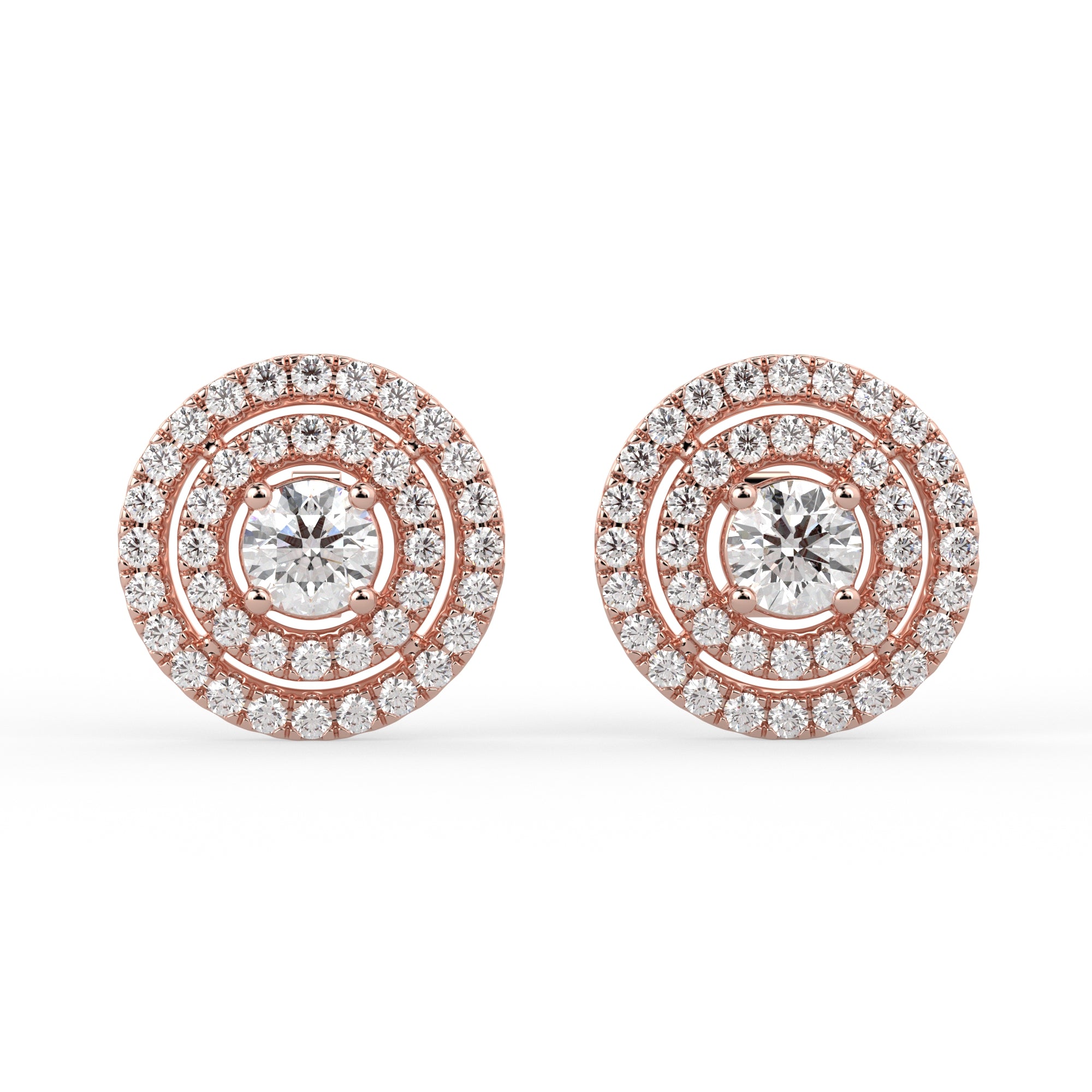 Clestial Orbits Halo Earrings Rose Gold