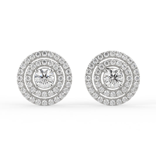 Clestial Orbits Halo Earrings White Gold