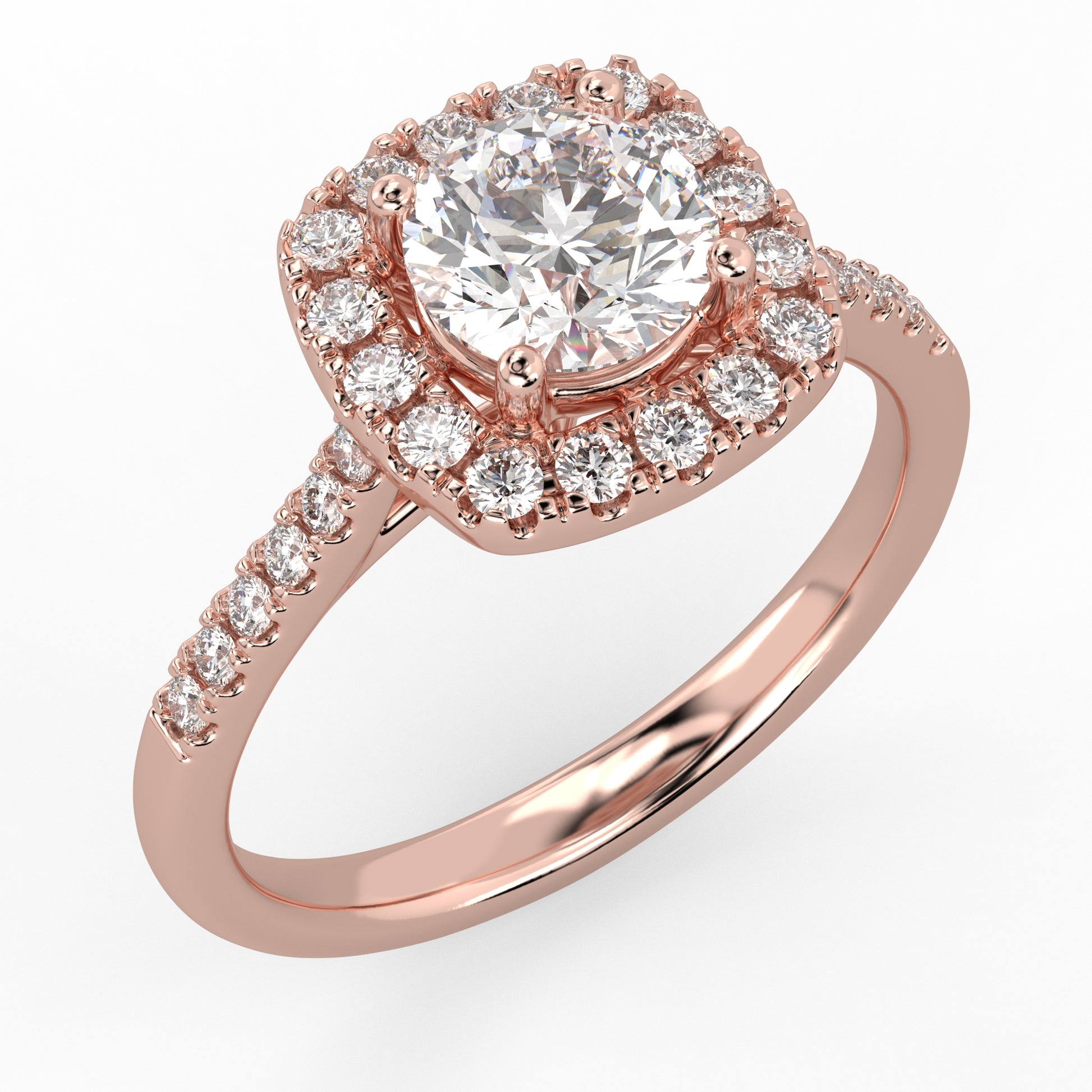 Cushion Glazed Ring Rose Gold