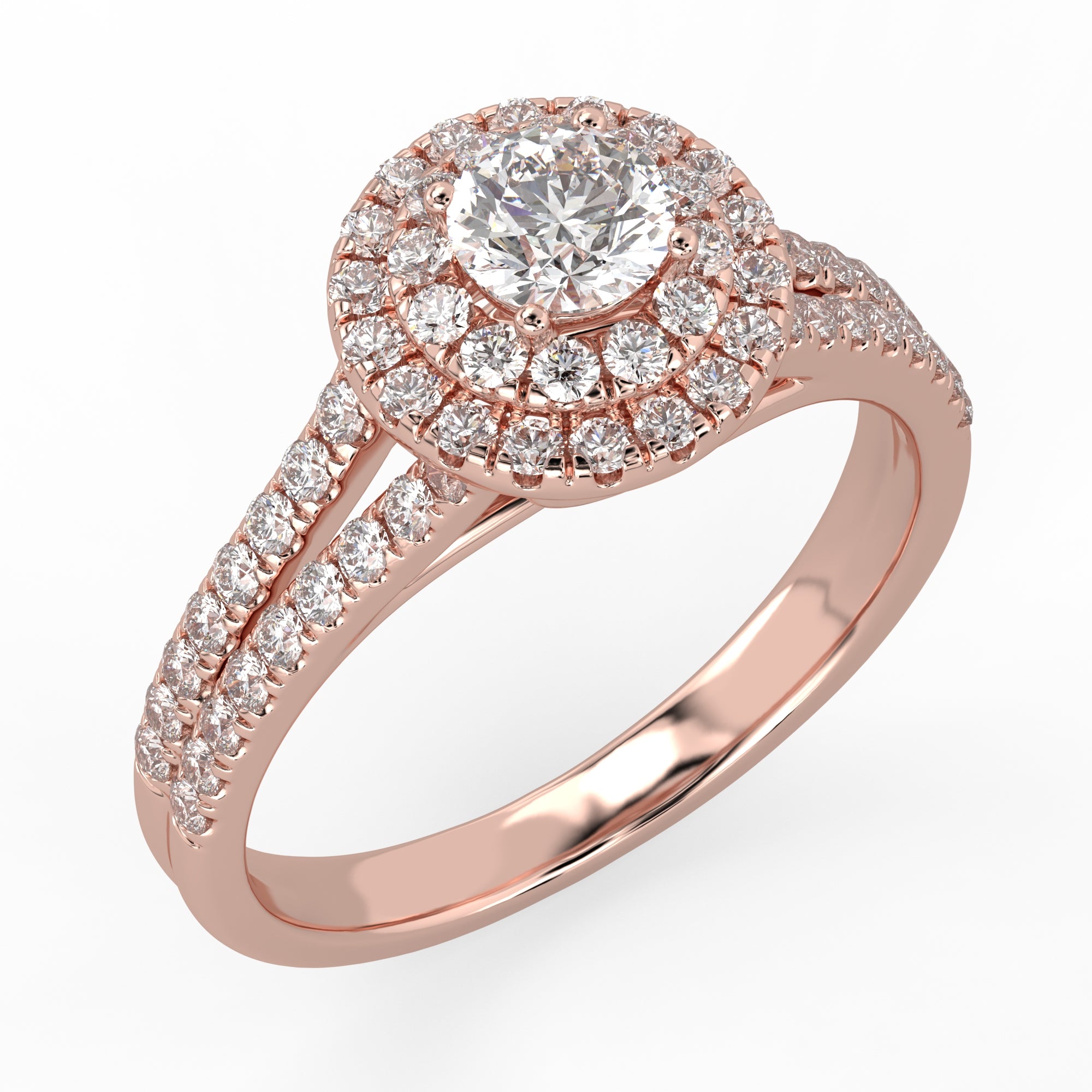 Starstruck Double Halo Ring Rose Gold