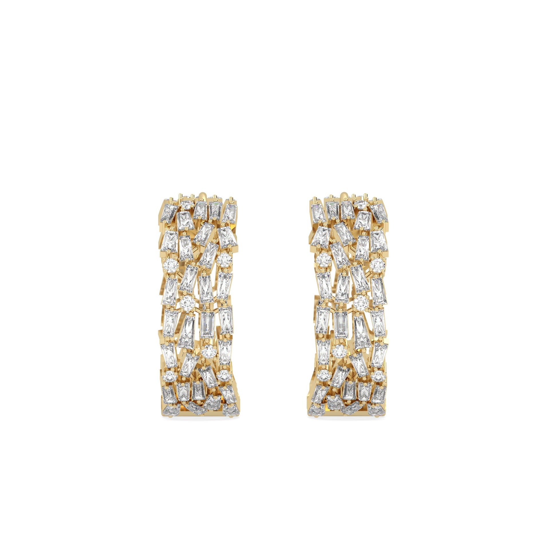 Lab Grown Diamond Earrings Hoops in gold and silver