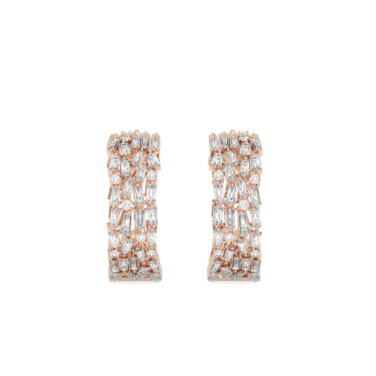 Lab Grown Diamond Earrings Hoops in gold and silver