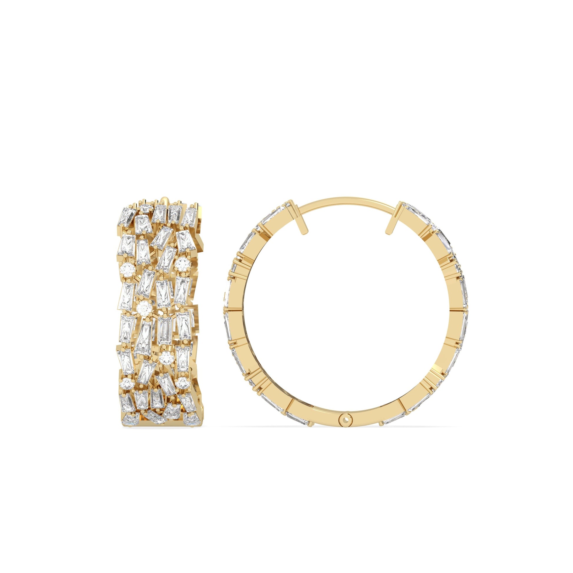 Lab Grown Diamond Earrings Hoops in gold and silver