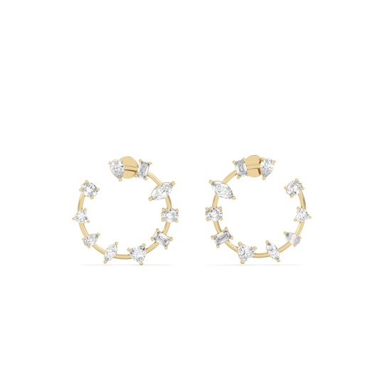 Multifaceted Hoop Earrings