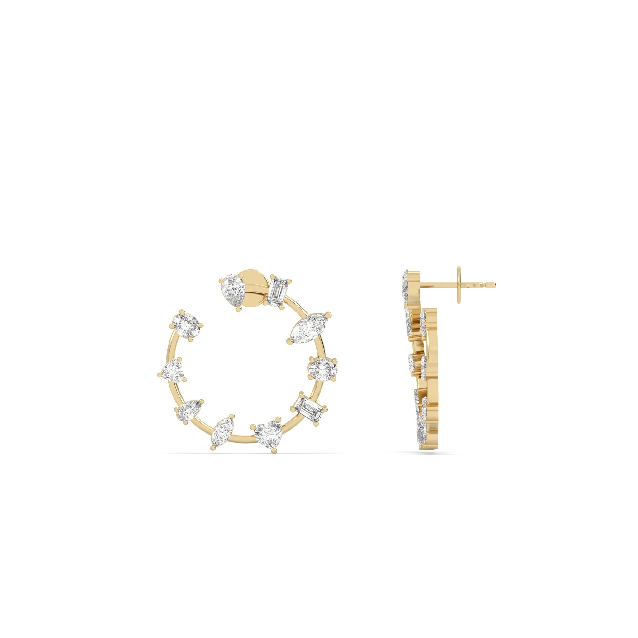 Multifaceted Hoop Earrings
