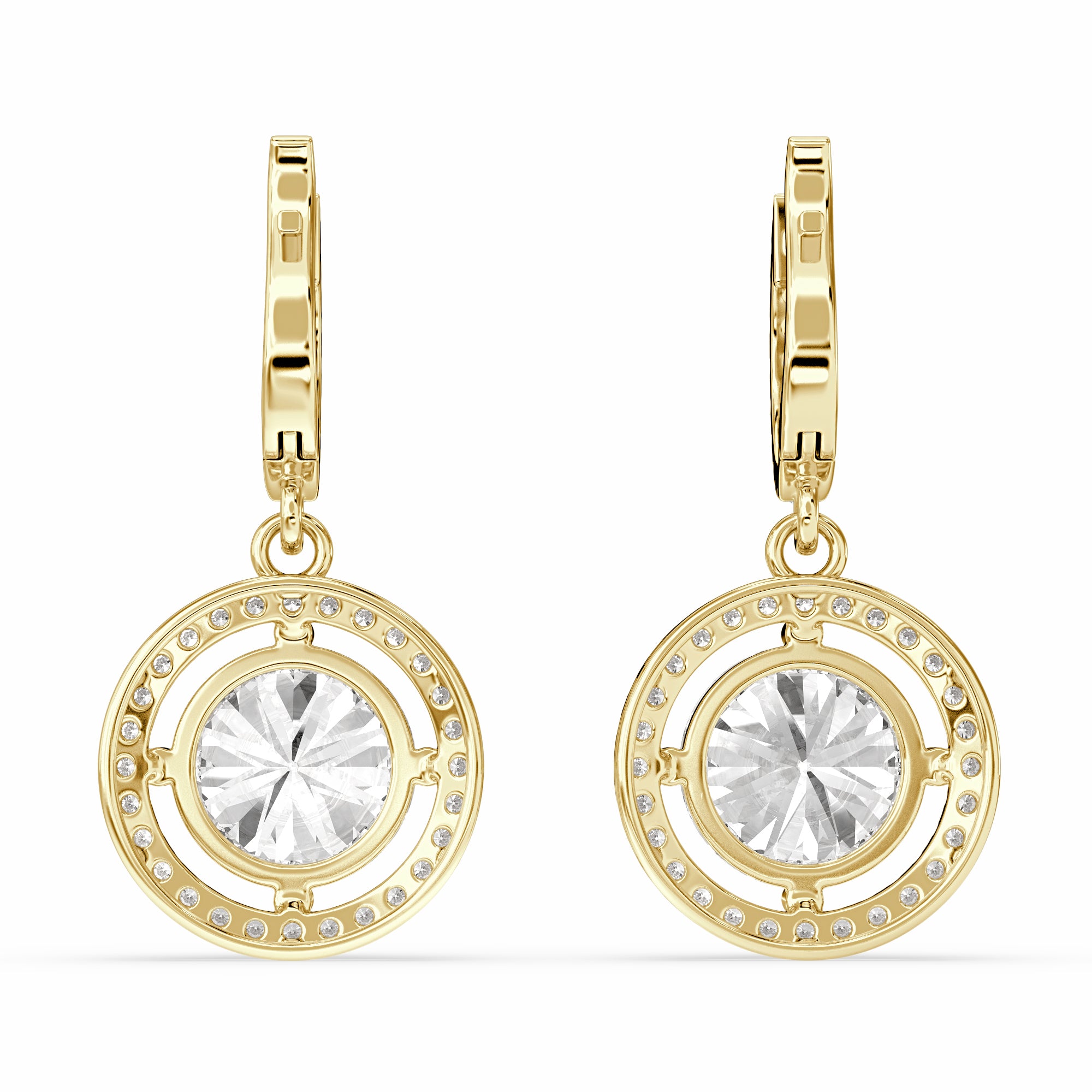 Nadir Round Drop Earring back look