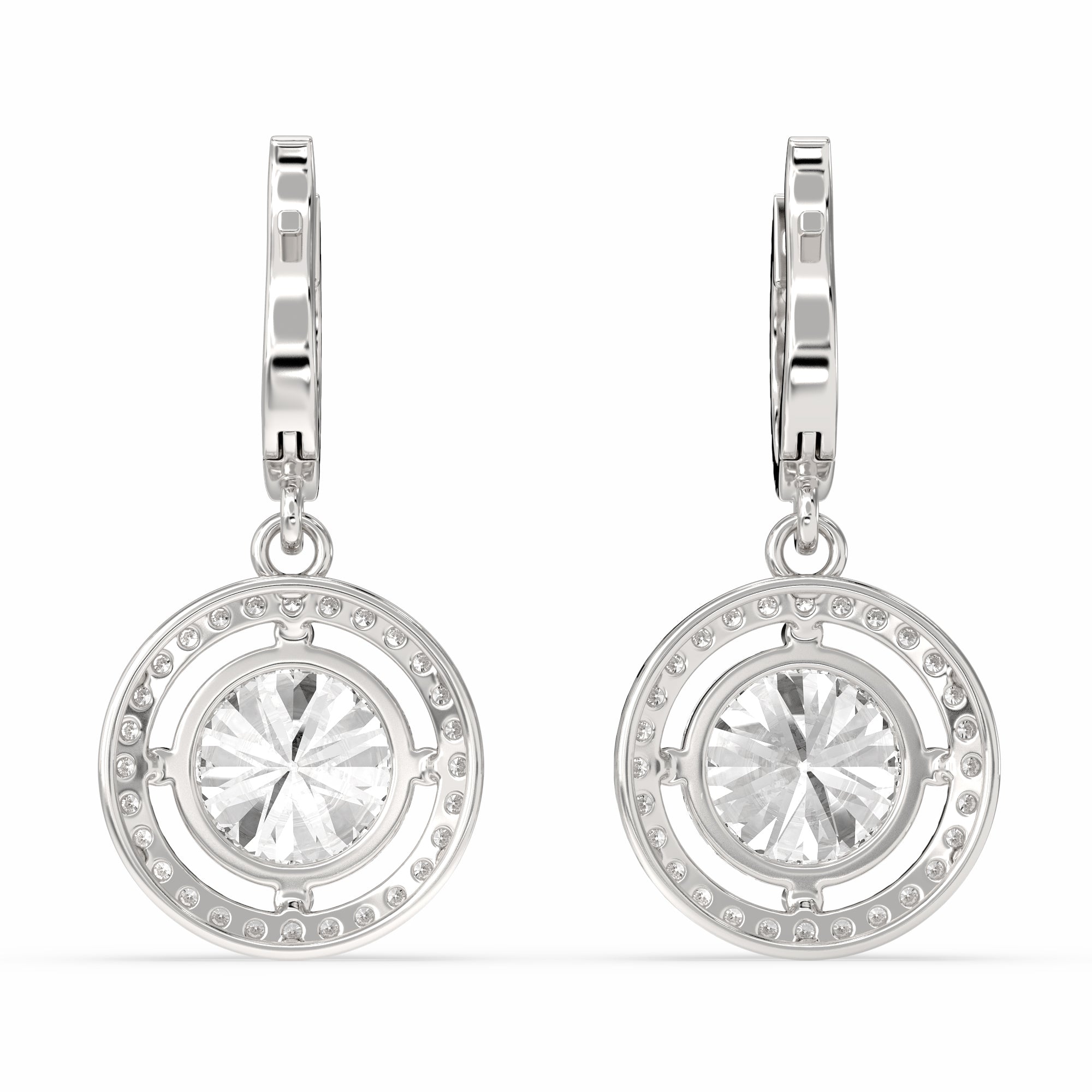 Nadir Round Drop Earring in diamonds and 18kt gold