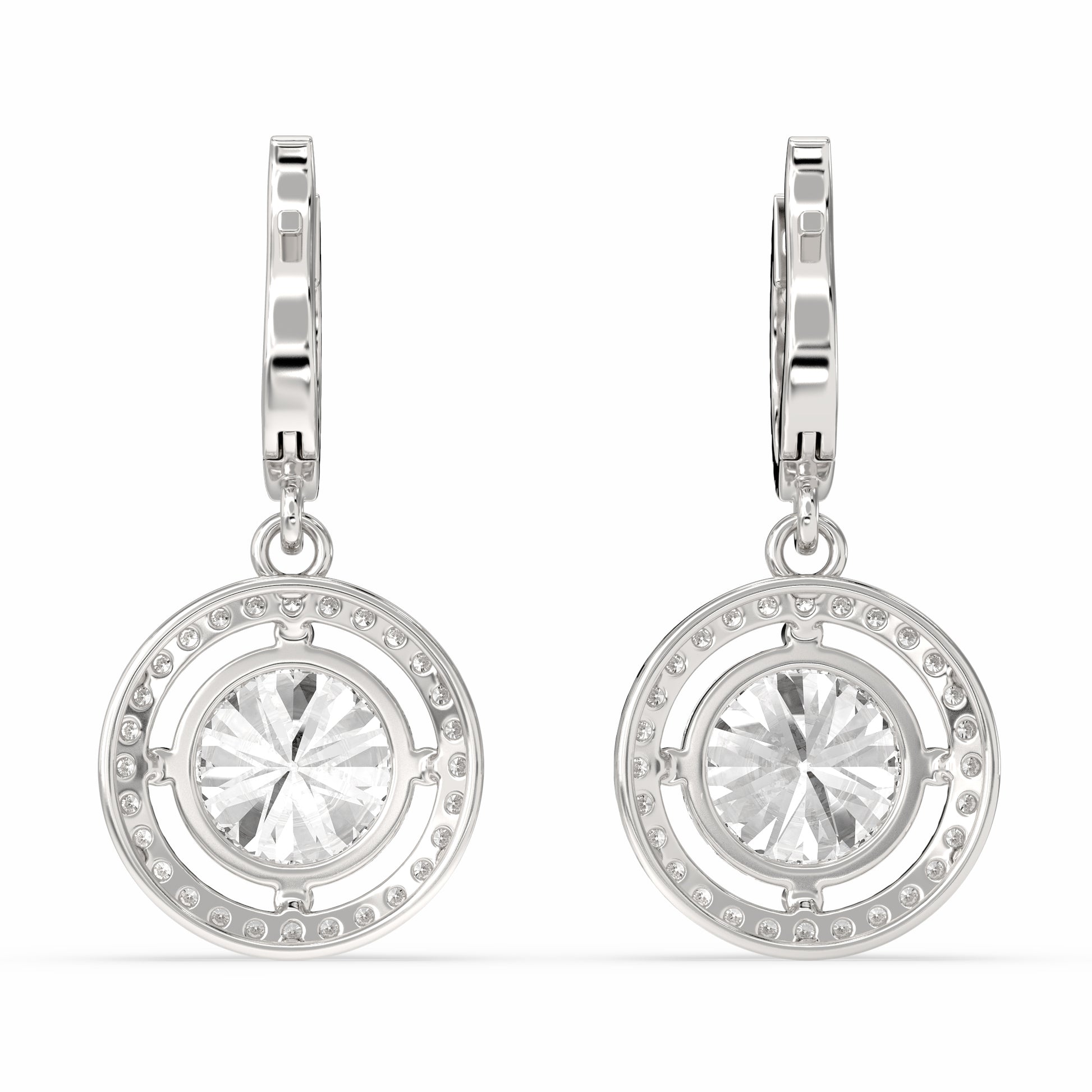 Nadir Round Drop Earring in diamonds and 18kt gold