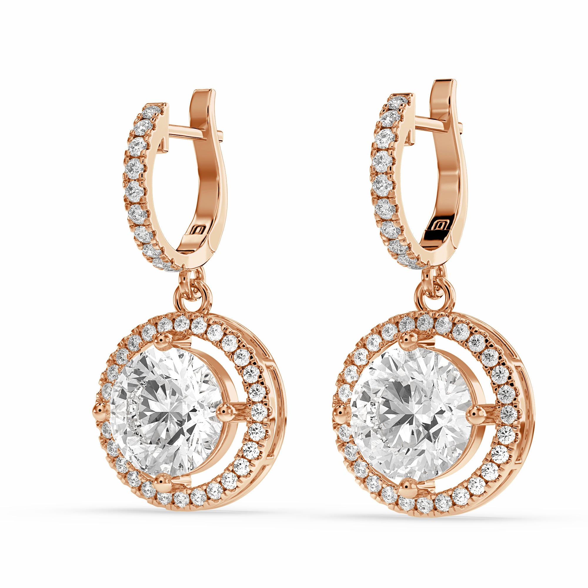 Nadir Round Drop Earring in rose gold