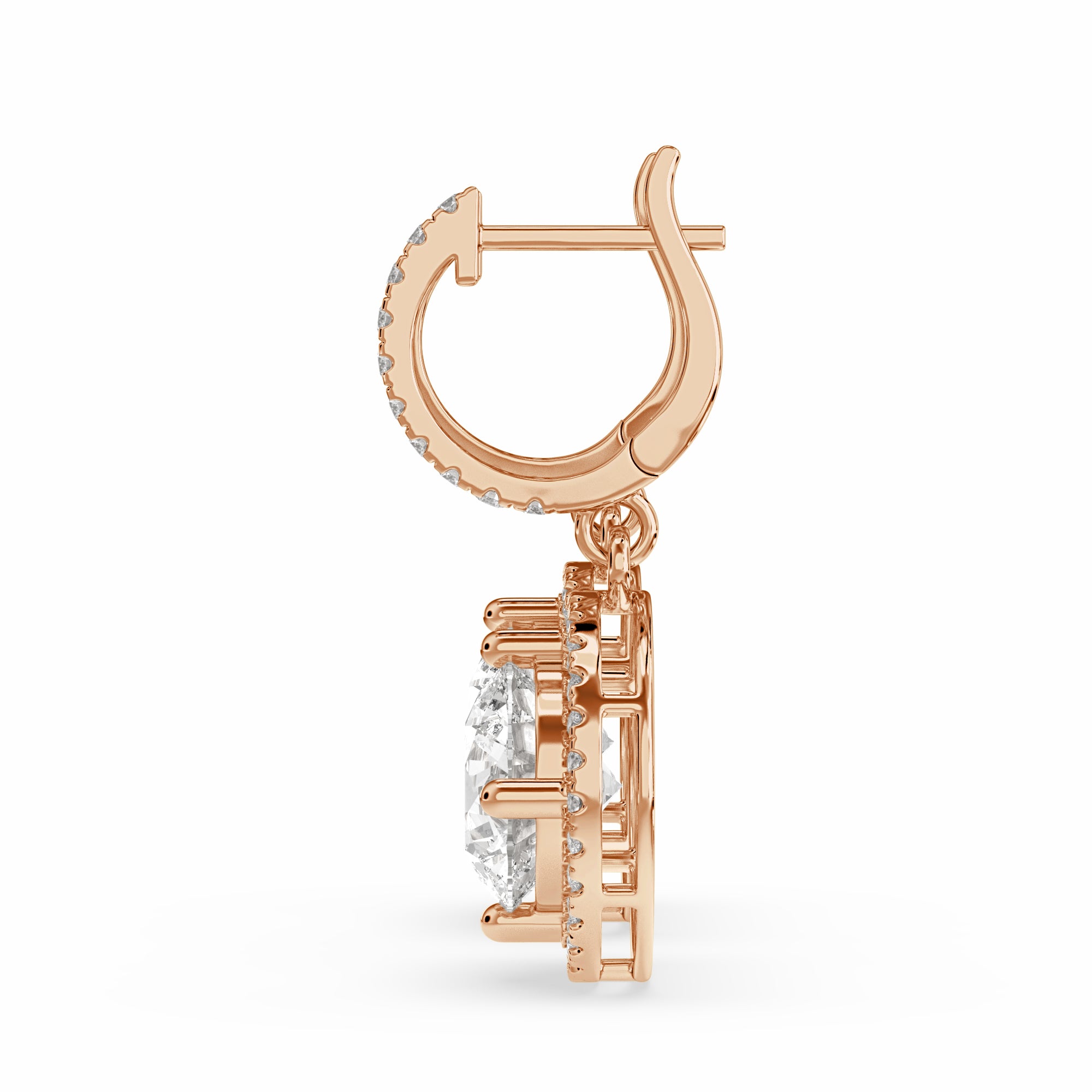 Nadir Round Drop Earring in rose gold 2