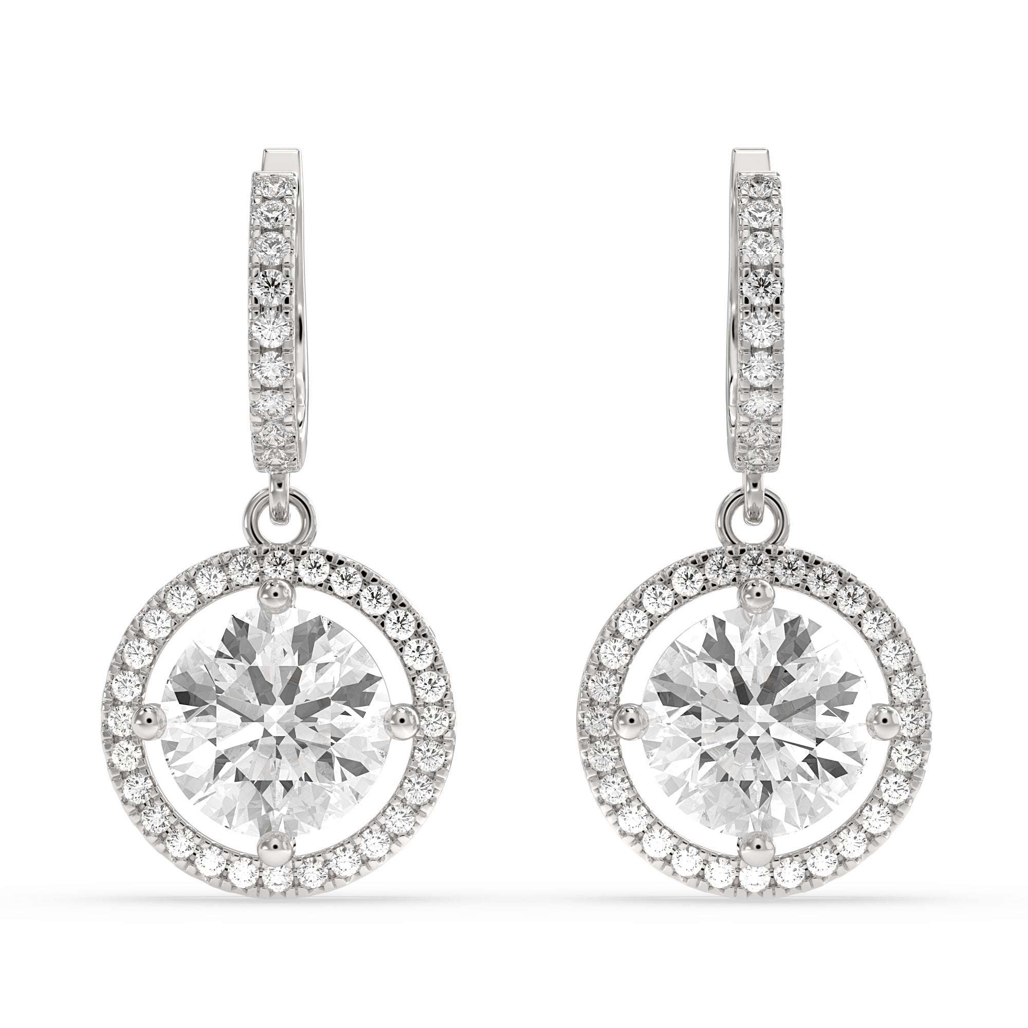 Nadir Round Drop Earring in silver