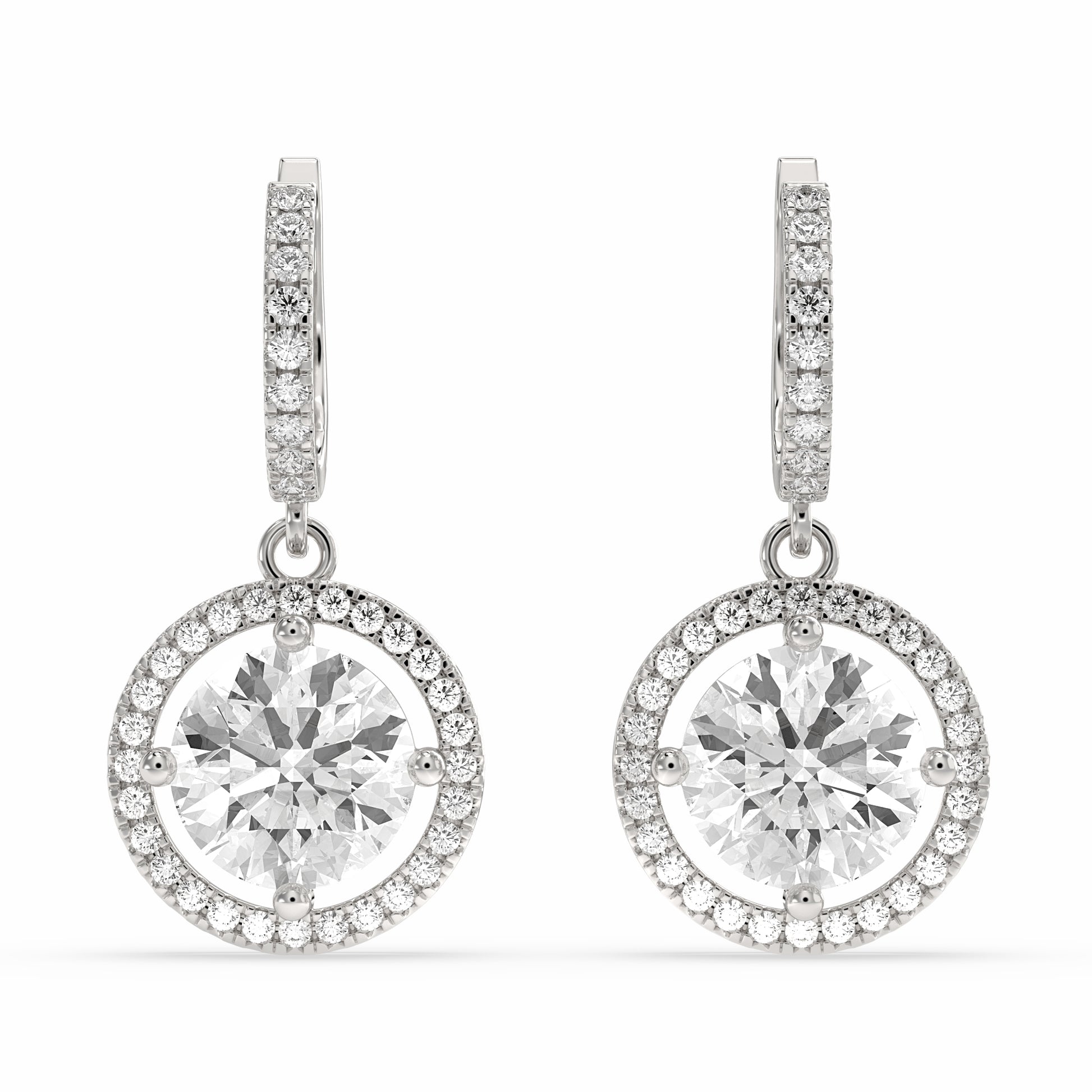 Nadir Round Drop Earring in silver