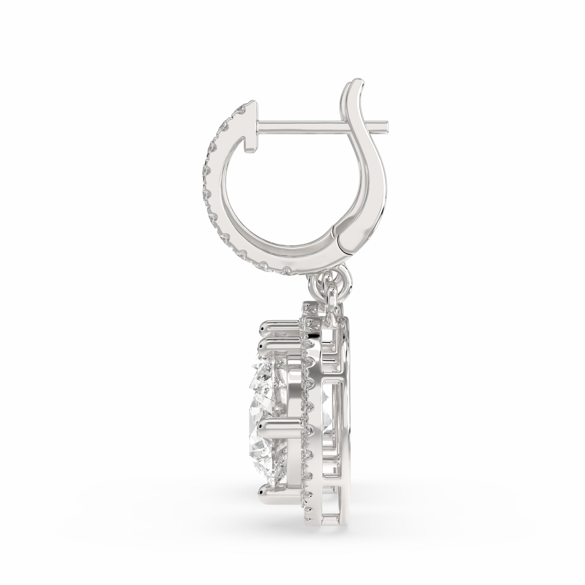 Nadir Round Drop Earring in silver 2