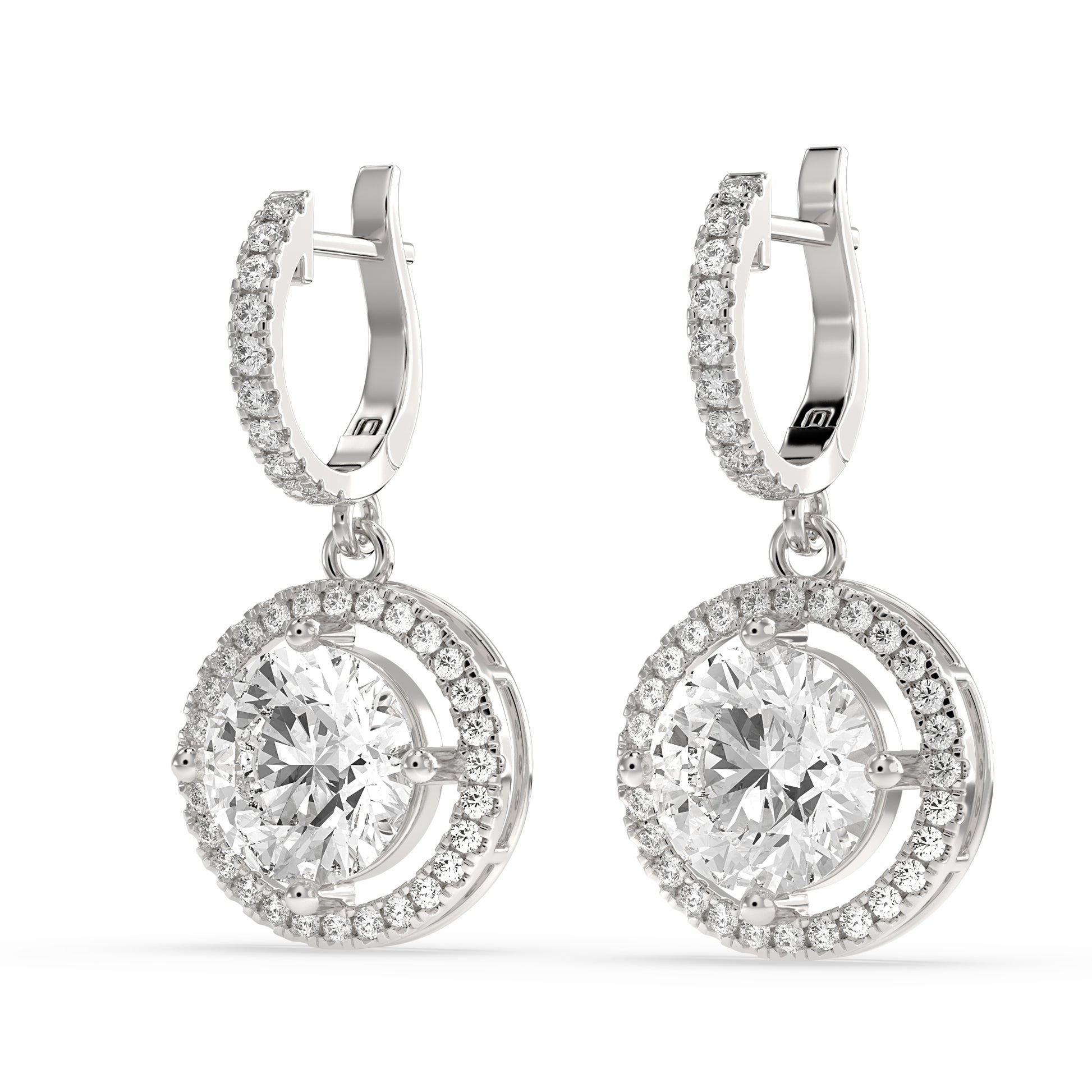 Nadir Round Drop Earring in silver side look