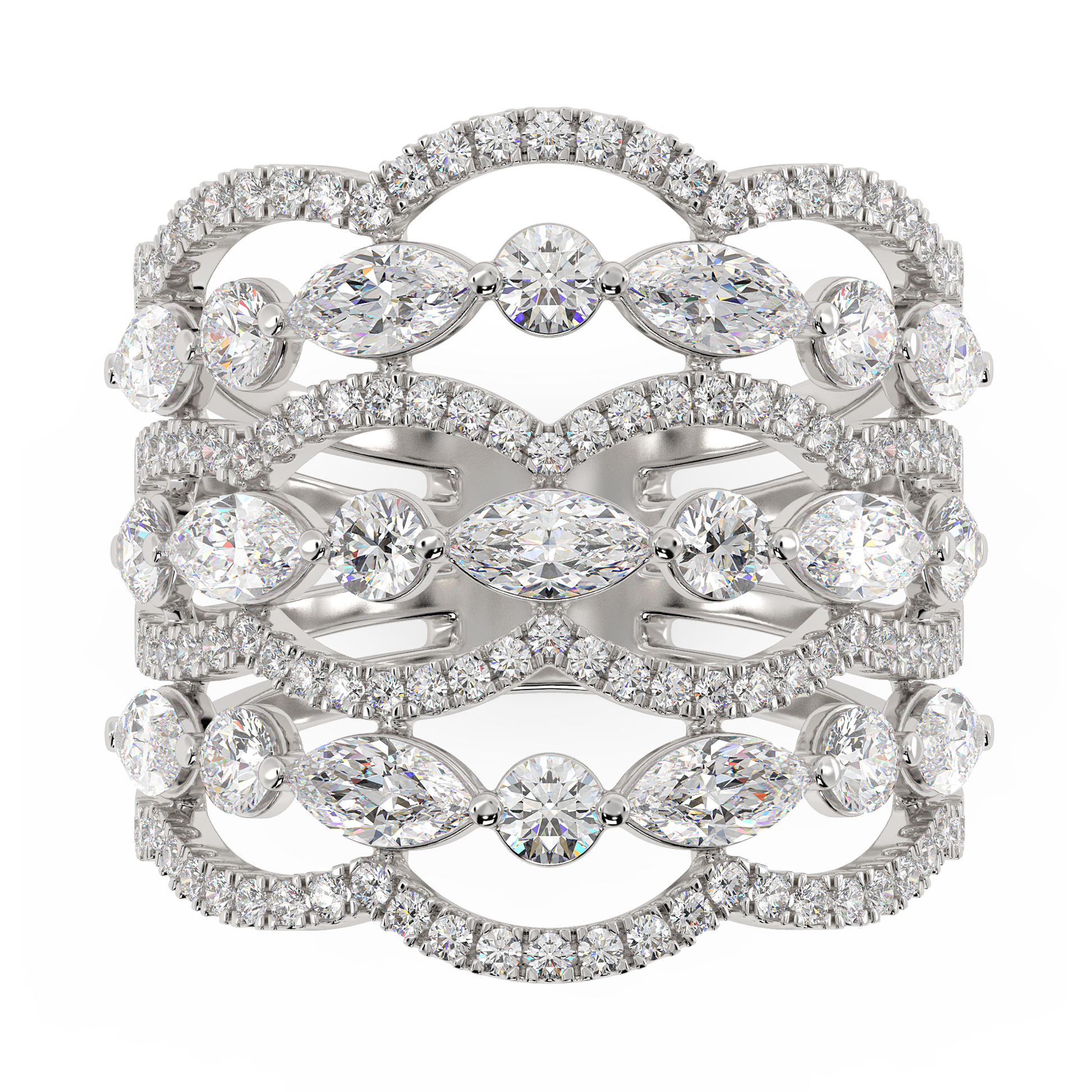 Nafis Round Cocktail Band ring in indian designs