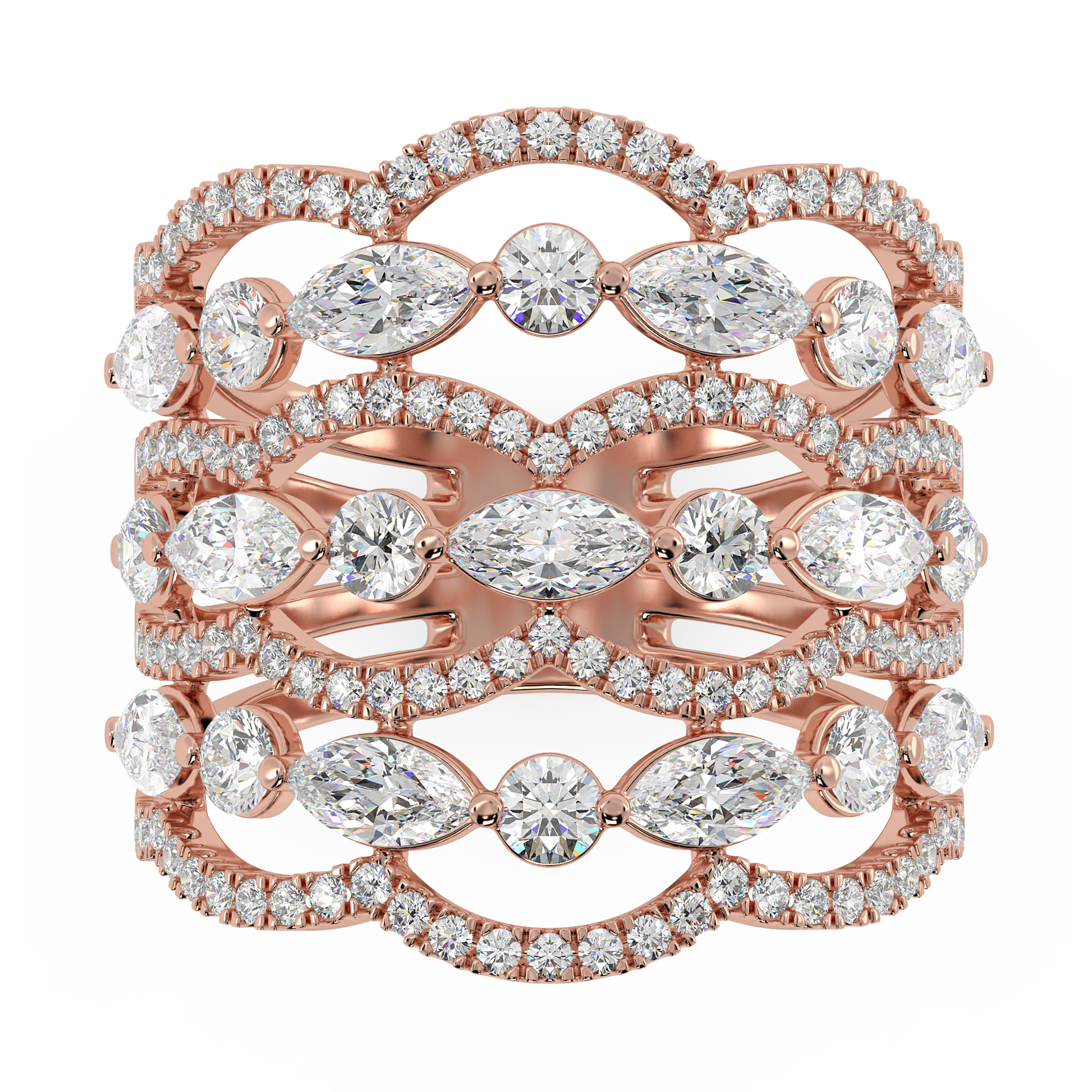 Nafis Round Cocktail Band ring in indian jewellery designs