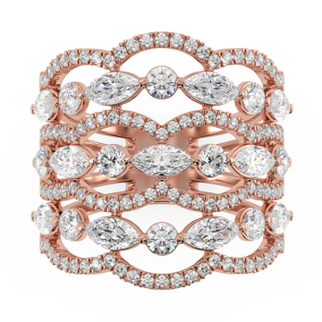 Nafis Round Cocktail Band ring in indian jewellery designs