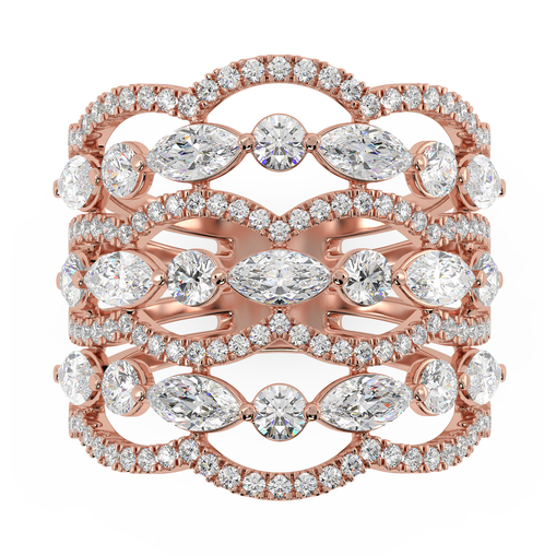 Nafis Round Cocktail Band ring in indian jewellery designs