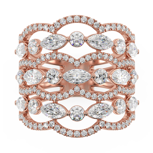 Nafis Round Cocktail Band ring in indian jewellery designs