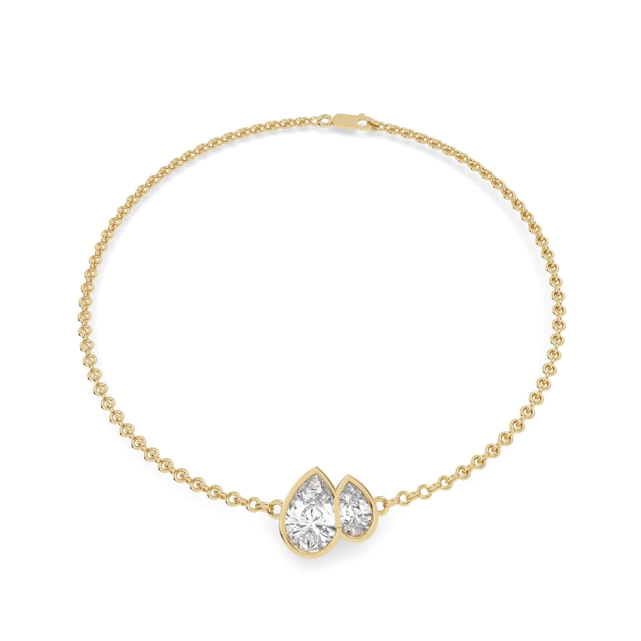 Olir Pear Duet Bezel Bracelet
