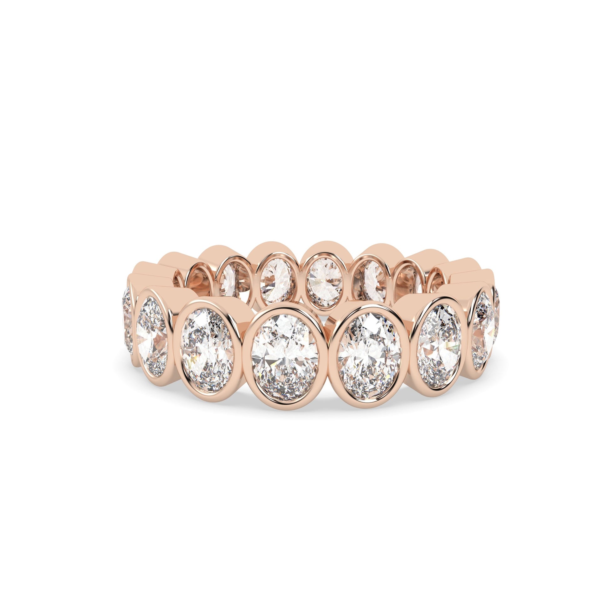 shop oval cut diamond ring in rose gold under 2 carat indian jewellers