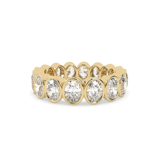 shop Oval Bezel Full Band in yellow gold under 2carat
