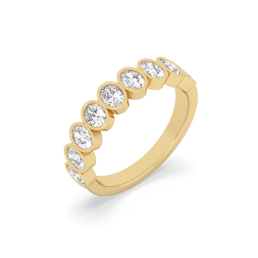 shop Oval Bezel Half Band in 1 carat diamond and yellow gold