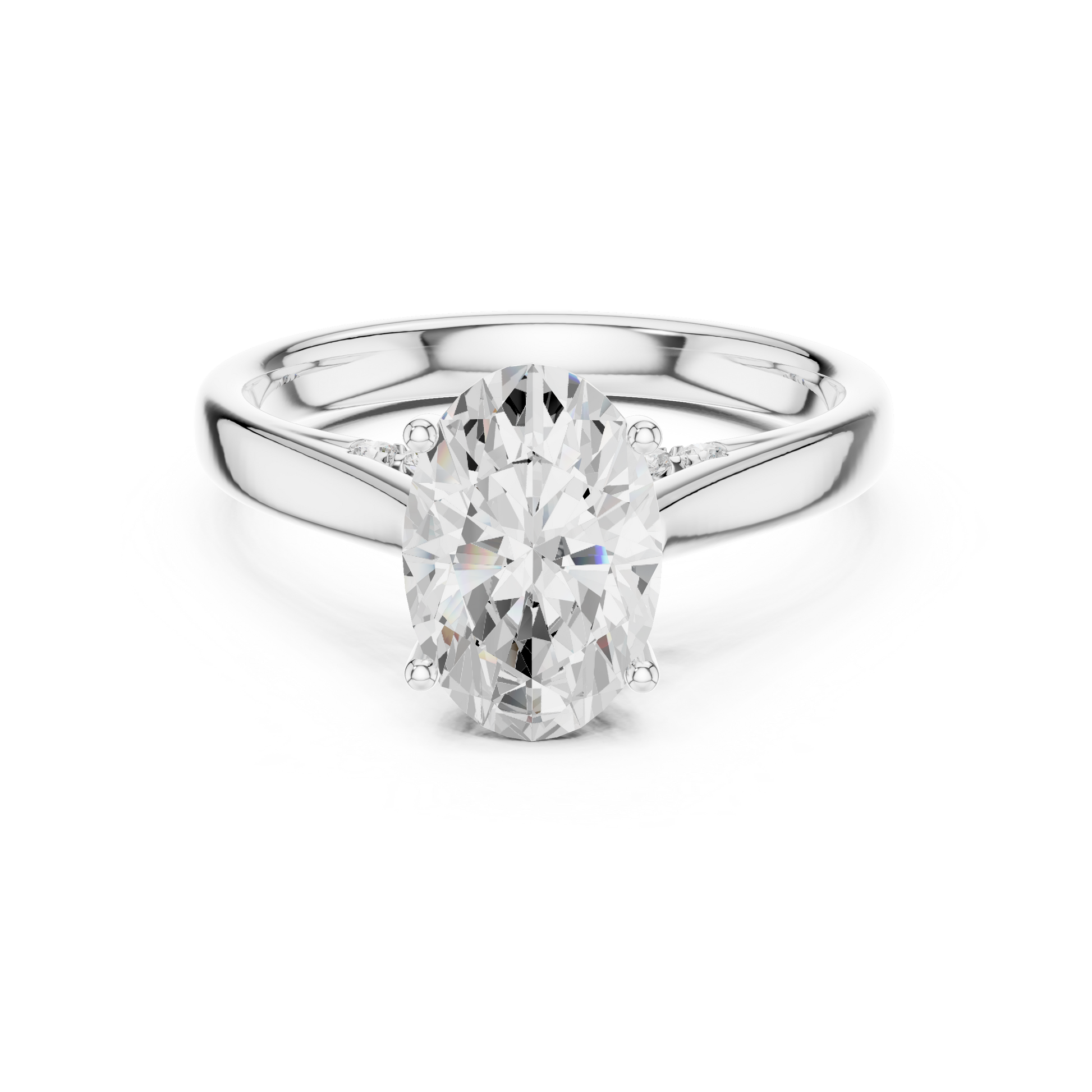 Oval Solitaire White Gold Ring