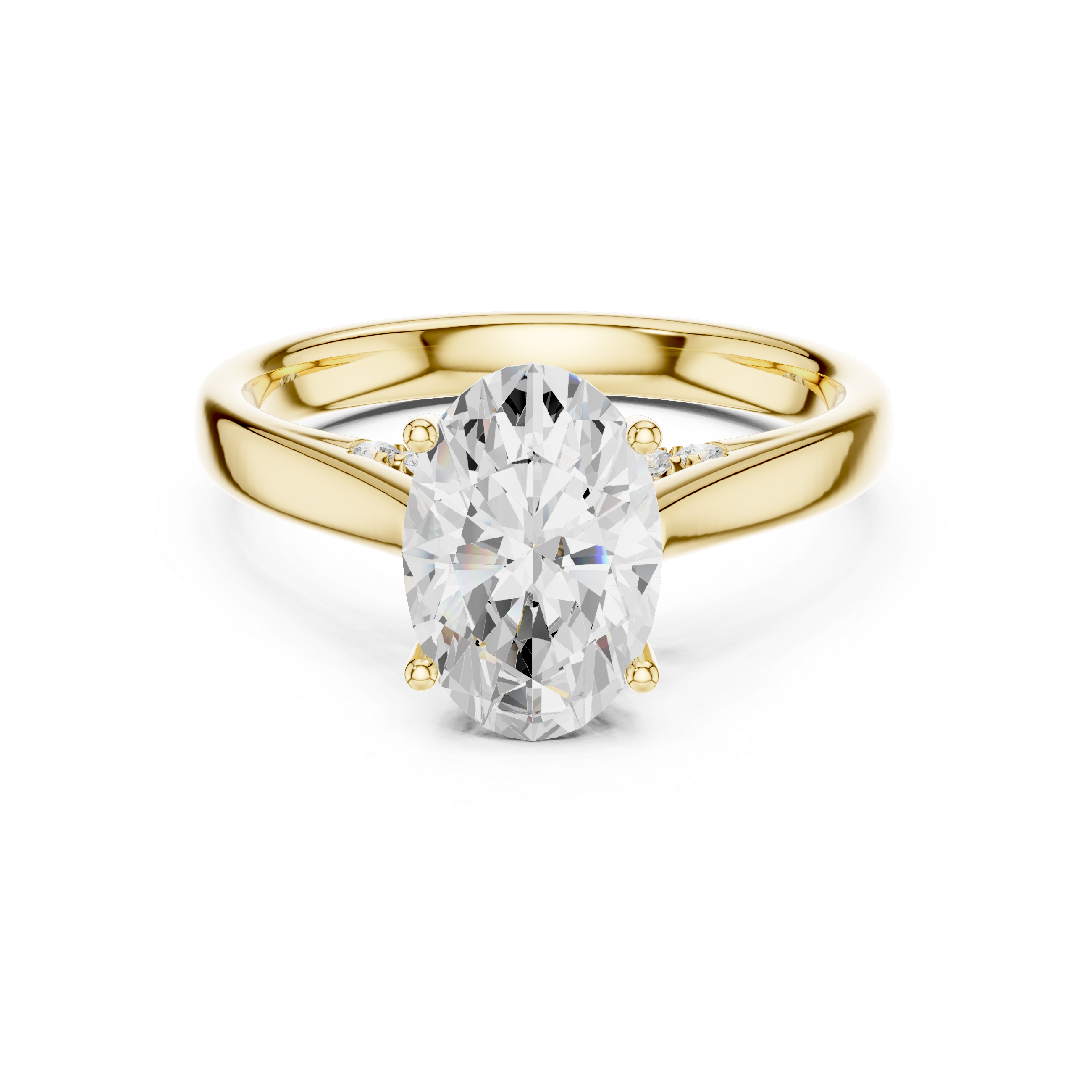 Oval Solitaire Yellow Gold Ring