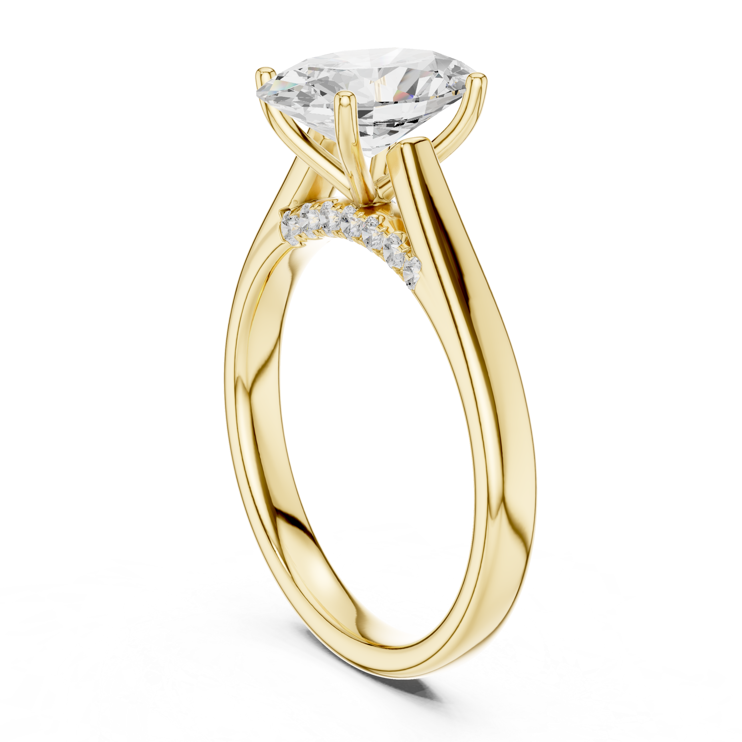 Oval Solitaire Yellow Gold Ring2