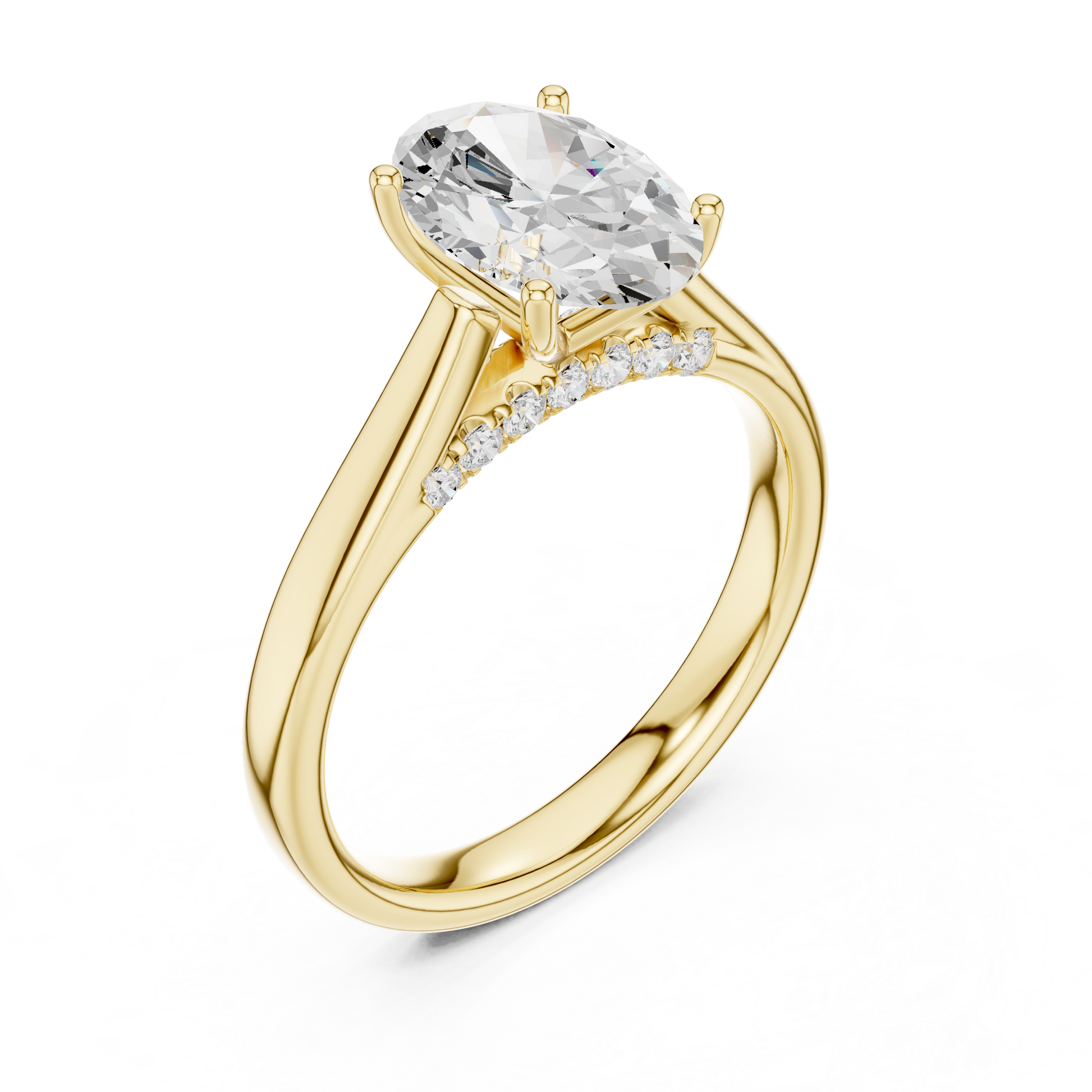 Oval Solitaire Yellow Gold Ring 3