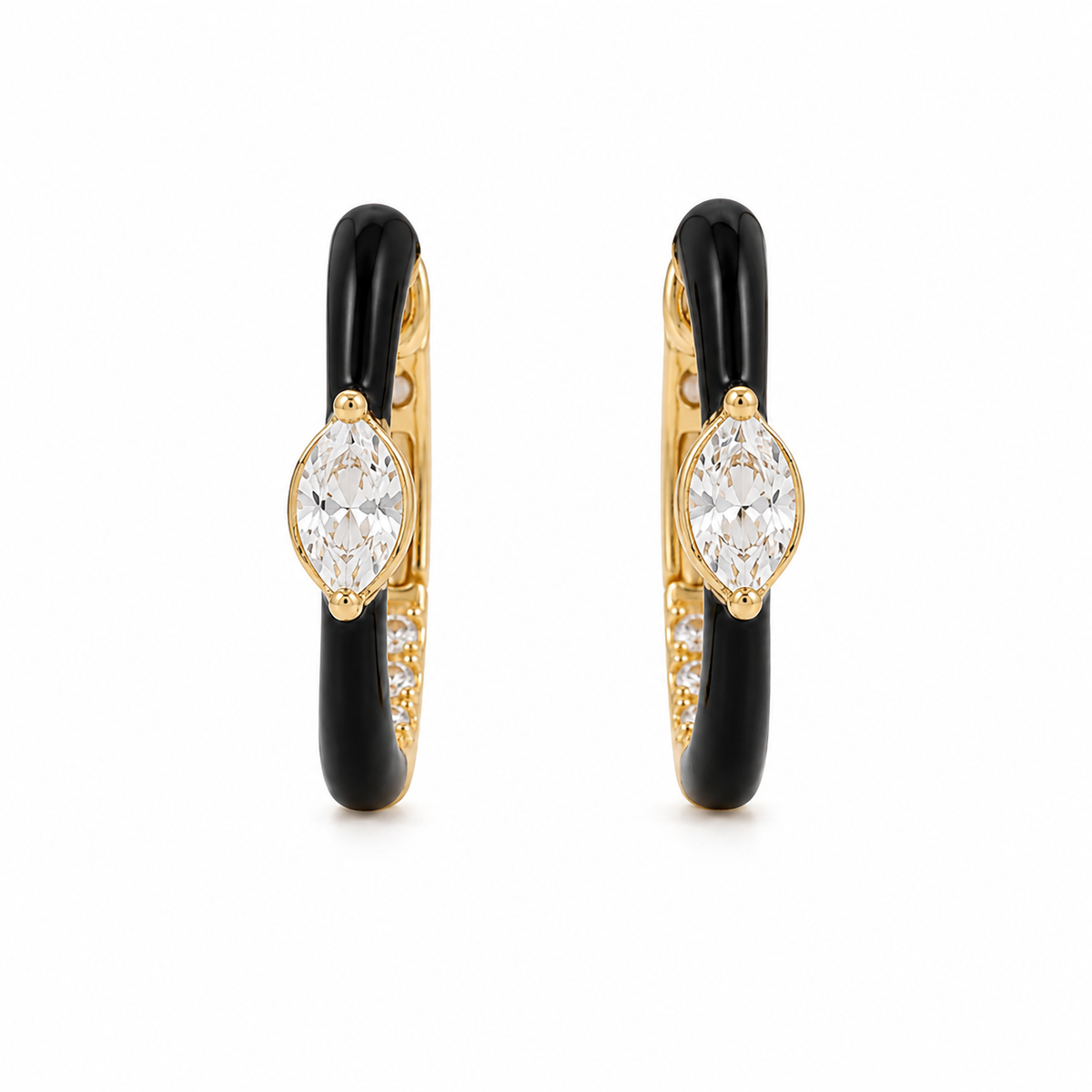 Hoop Marquise Lab Grown Diamond 925 Silver Earrings
