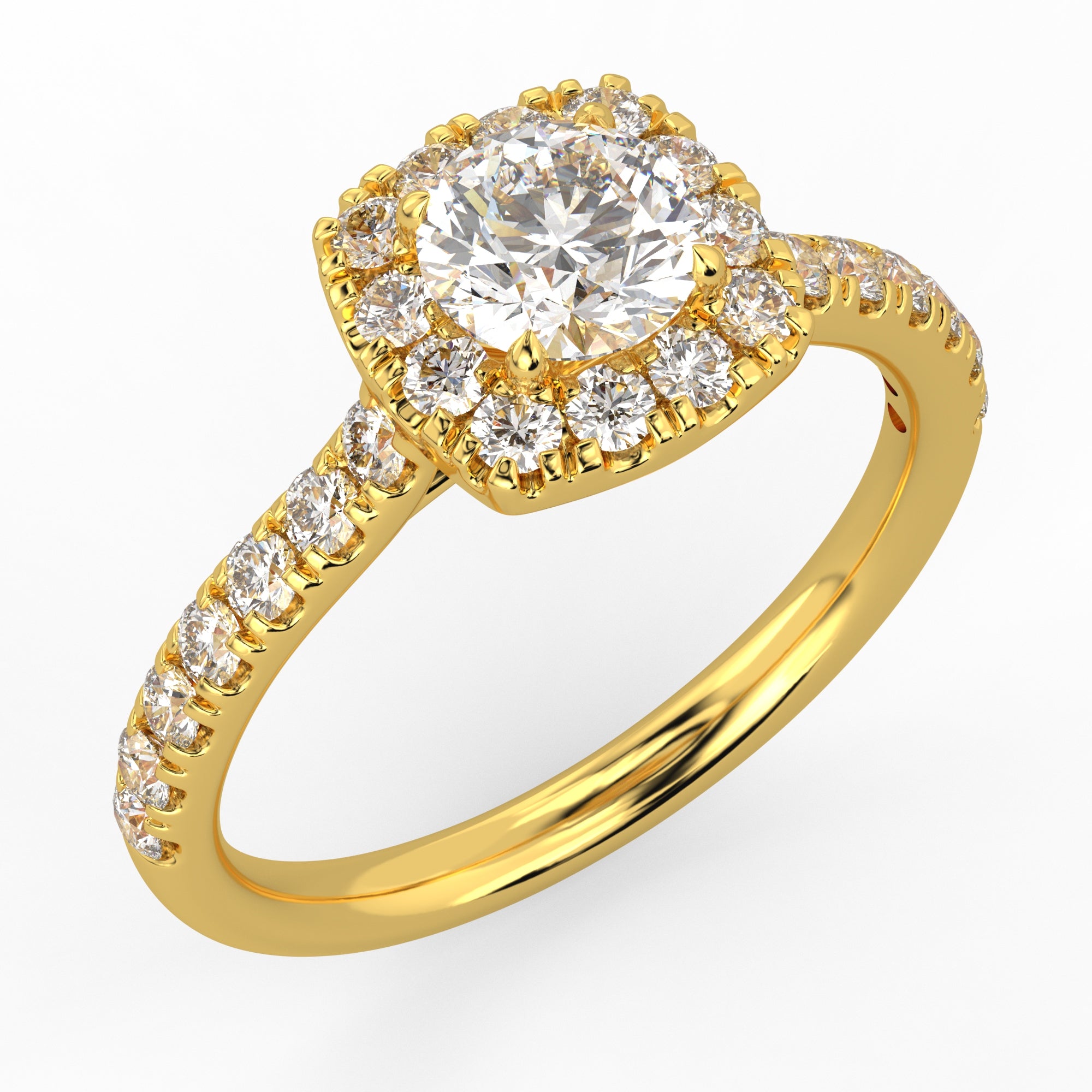 Plush Halo Ring Yellow Gold
