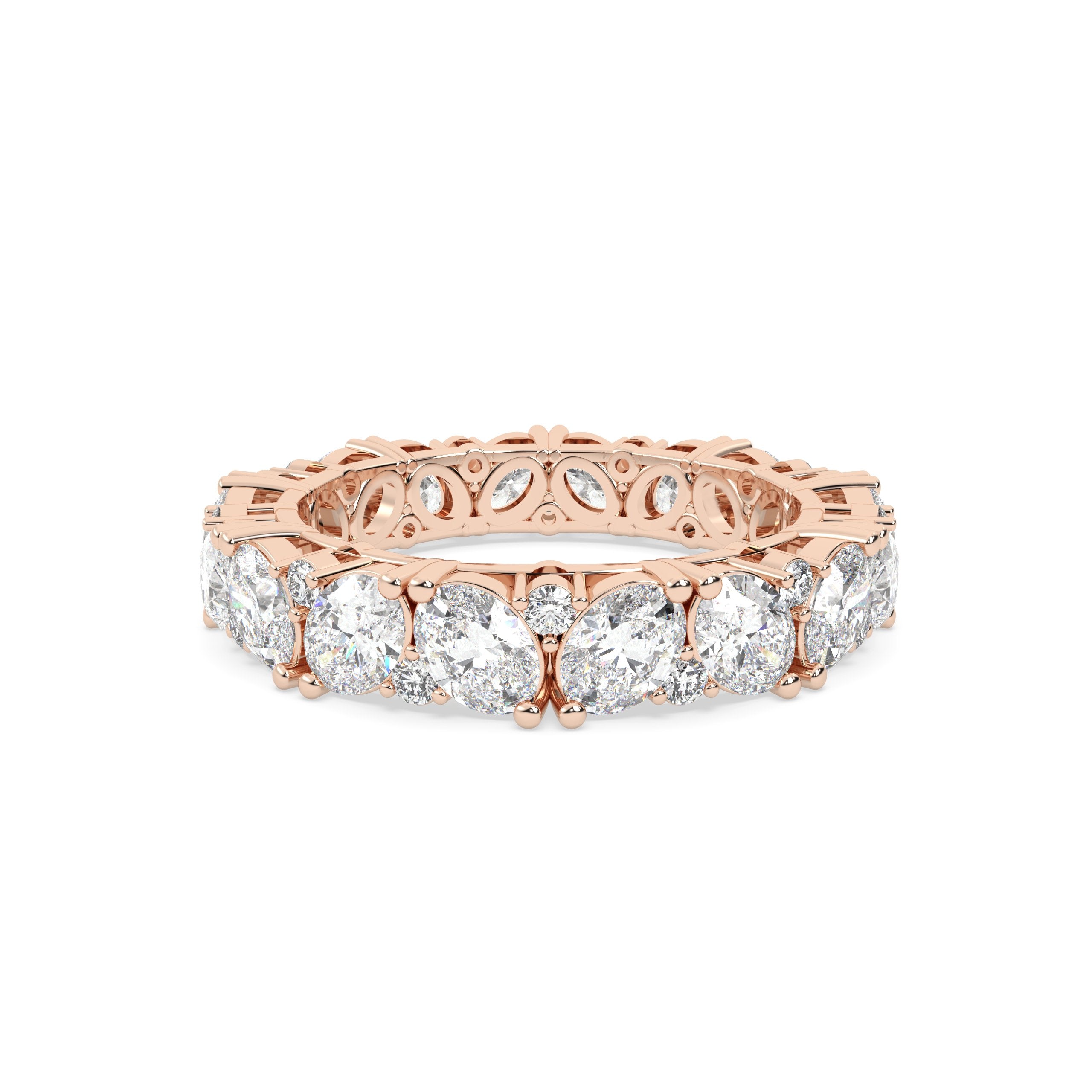 Rose gold ring with lab grown diamonds